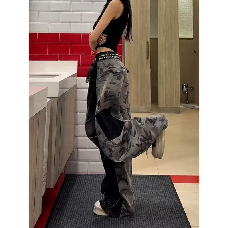 Women's Black Jeans Harajuku Y2k 90s Aesthetic Baggy Denim Trousers Korean Straight Jean Pants 90s Vintage 2000s Trashy Clothes