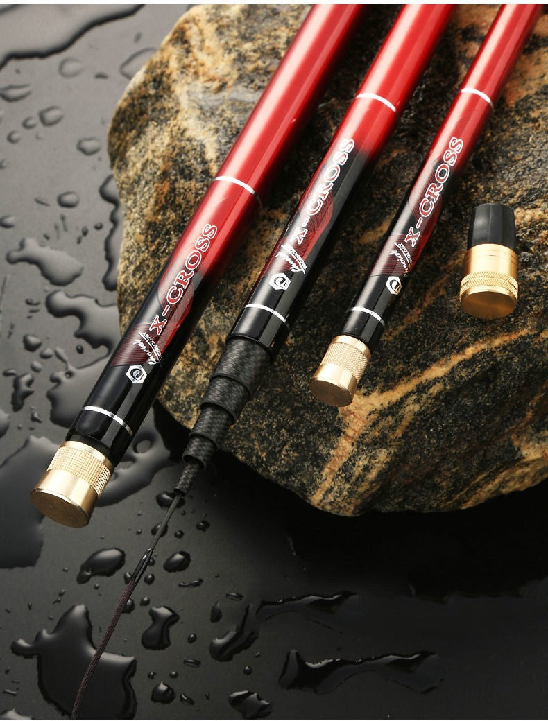 vara de pescar ultraleve de carbono 4,5/6,3/7,2/8/9/10M 4H 28T vara de mão carpa cruciana vara longa de pesca vara de pesca de viagem alimentador fly fishing