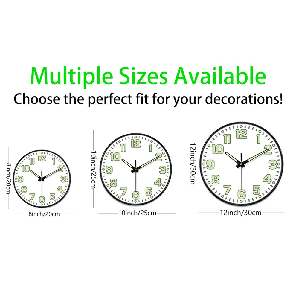 1 PC Luminous Wall Clock Light In Dark Night Digital Quartz Movement Bedrooms Living Room Study Loudspeaker Mute Clock