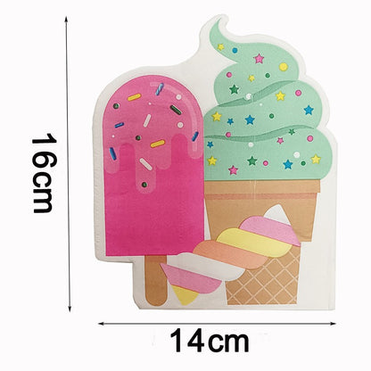 20pcs Hawaiian Tropical Coconut Paper Napkins Disposable Kids Favors For Beach Summer Luau Party