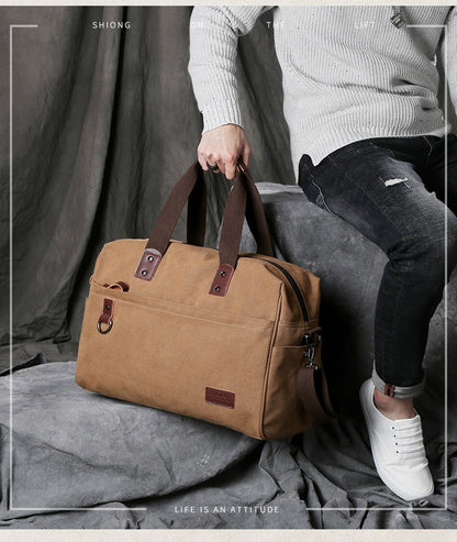 Bolsa Masculina de Lona, Bolsas Casuais de Negócios para Notebook de 15.6 polegadas, Mochila de Viagem de Ombro Fashion e de Alta Qualidade