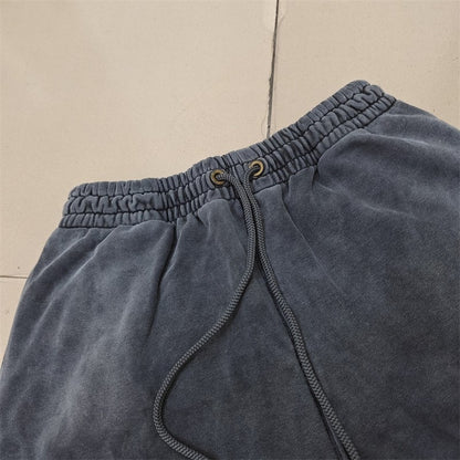 2025 Calças de Moletom NBHD Soltas Unissex de Alta Qualidade com Lavagem Pesada Retrô e Tinta Espirrada Calças de Pista Moletom Neighborhood