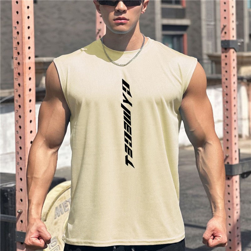 Mens Gym Tank top Man Fitness Sleeveless Shirt Male Mesh Breathable Fitness Sports Vest Undershirt Gyms Running Vest Men
