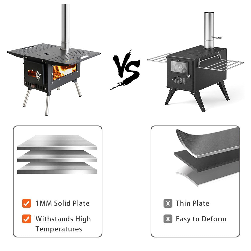 Pellet Burner 16L Storage Capacity Stainless Steel Firewood Stove Outdoor Camping Tent Heating Picnic Cooking