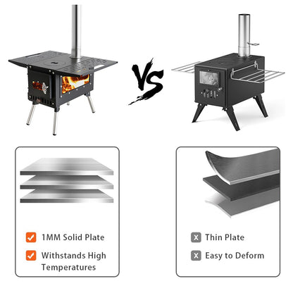 Pellet Burner 16L Storage Capacity Stainless Steel Firewood Stove Outdoor Camping Tent Heating Picnic Cooking