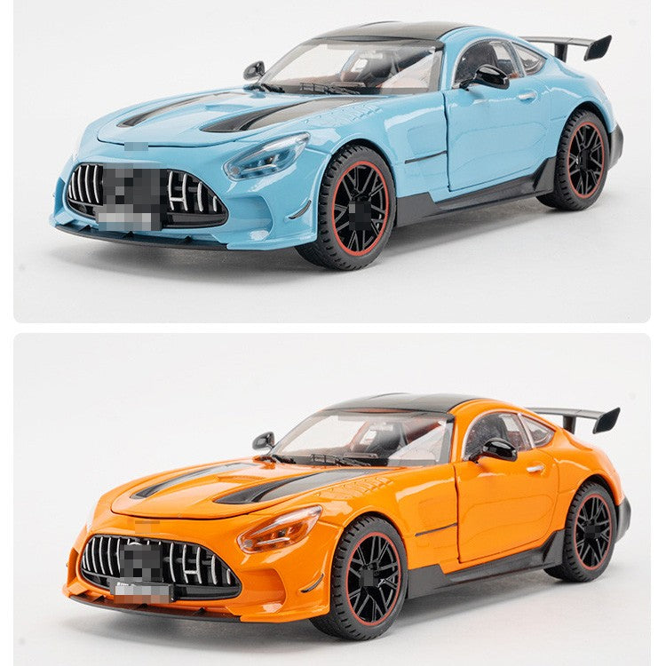 Miniatura de Carro Benz AMG GT-R Escala 1:18, Modelo de Brinquedo em Liga Fundida, Supercarros com Portas que Abrem, Luz e Som, Veículo com Fricção para Meninos, Presentes de Aniversário