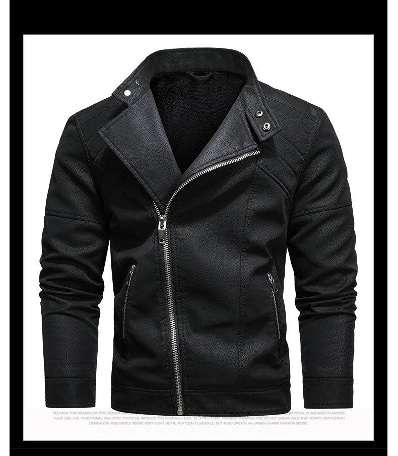 2025 Fashion Leather Jacket Men Winter Fleece Warm Zipper Motorcycle Coats Mens Fashion New Biker PU Jackets Slim Overcoat