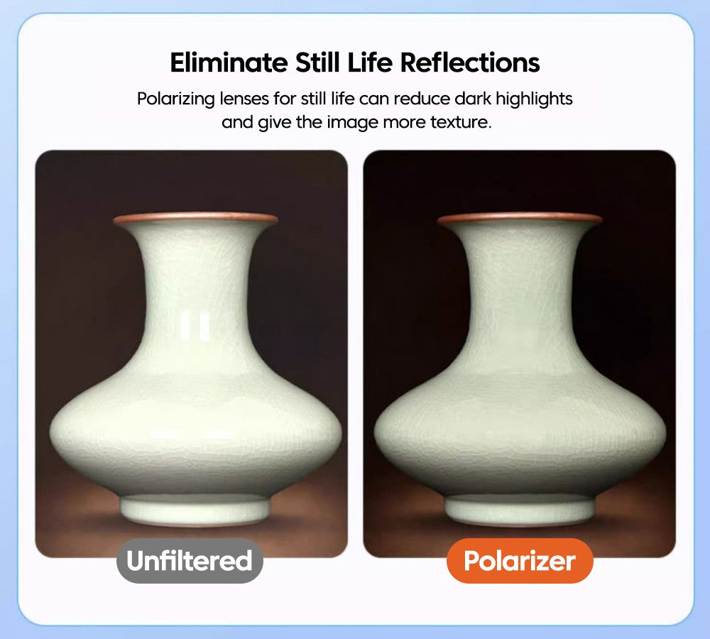 Filtro CPL Universal 52 mm com clipe para celulares iPhone Samsung