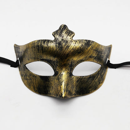 1pc Amazing Mask Antique Gold and Silver Jazz Flat Head Mask Ball Party Gathering Men and Women Cosplay Half Mask Decoration