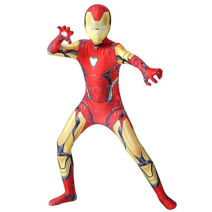 Kids Iron Man Costume Superhero Costume Cosplay Bodysuit Full Sets with Mask Halloween Costume for Kids