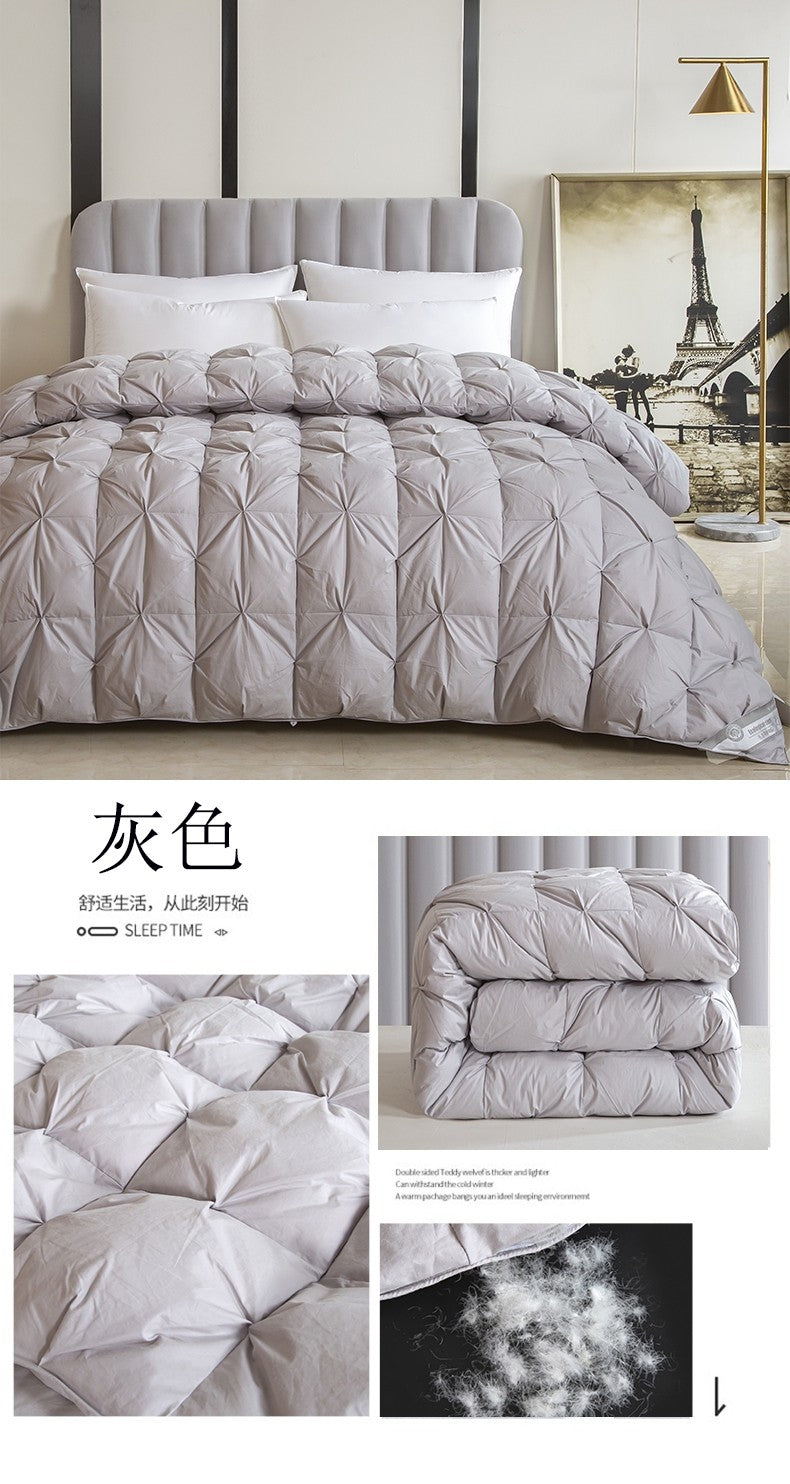 100% white goose down comforter, high-quality five-star hotel twisted flower comforter, pure cotton winter thick comforter