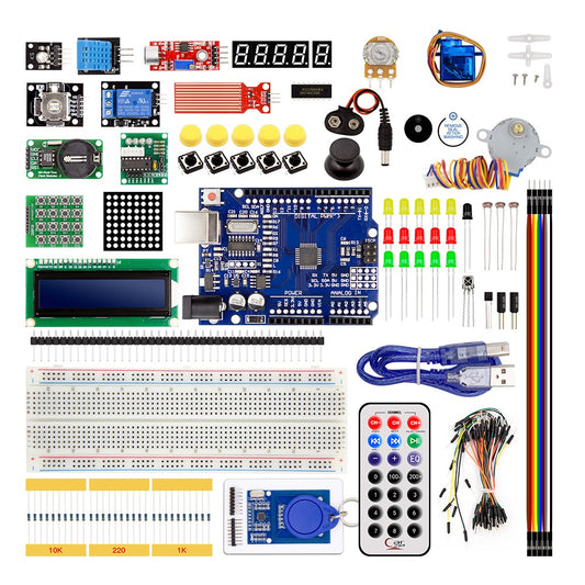 Kit de aprendizagem de programação inicial completo + 40 projetos para kit inicial Arduino UNO R3 + Tutorial online Kit eletrônico DIY