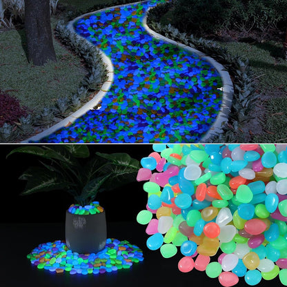 50/200 PEÇAS Pedras Que Brilham No Escuro Seixos Luminosos Para Decoração De Jardim Quintal Interior E Exterior