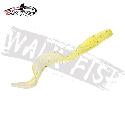 WALK FISH 10Pcs Spinpoler 60MM 80MM Iscas de Peixe Realistas Minhocas Isca de Silicone Artificial Macia Para Baixo Lúcio Isca Wobbler