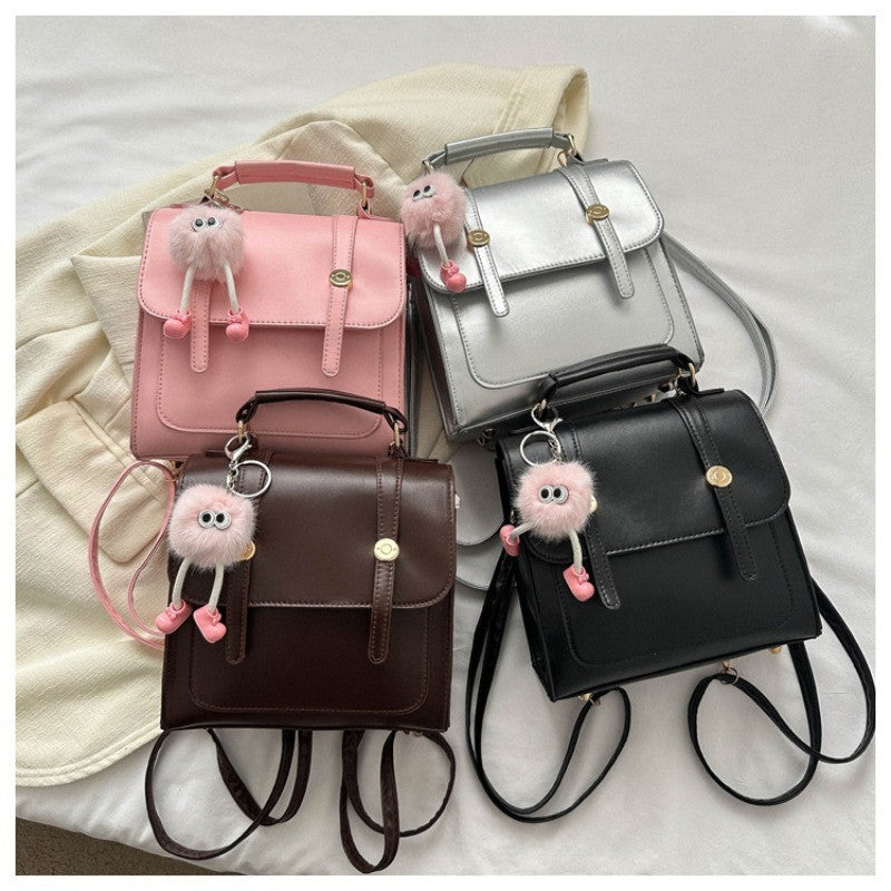 Nova mochila feminina de ombro duplo, moderna, bolsa de ombro único simples e casual, mochila pequena