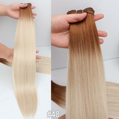 Cabelo Sintético Russo Liso de 65cm 200g, Extensões de Cabelo de Fibra com Bio Proteína Resistente ao Calor, Rabo de Cavalo para Cosplay