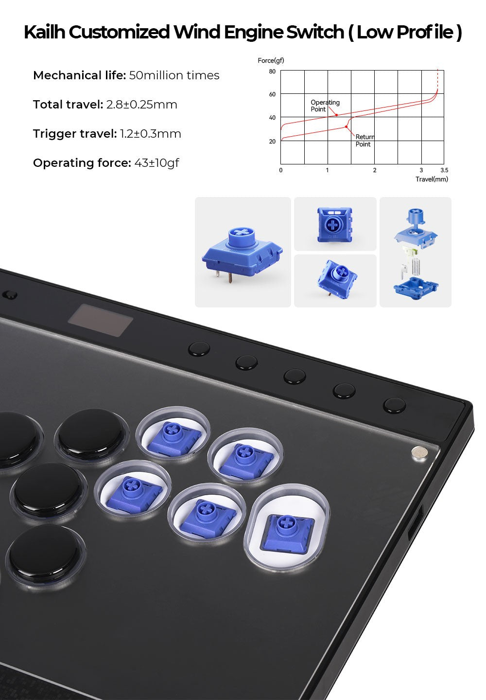 Haute42 Magnetic C16-S Joystick Hitbox Leverless Controller Stickless Arcade Stick Keyboard For PC/PS4/PS5/Switch Fight Sticks