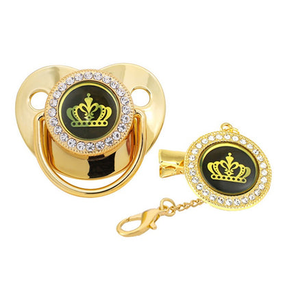 Sparkle Crown Pacifier Clip Chain Set Baby Shower Gift Silicone Newborn Dummy BPA Free Toddler Teether Baby Soother Nipple