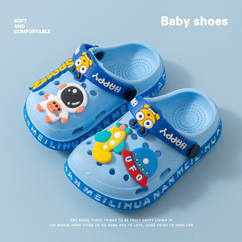Children's Cartoon Baby Soft-Soled Sandals – Ultra-Light Anti-Slip Infant Closed-Toe Sandals for Boys & Girls Beach Shoes