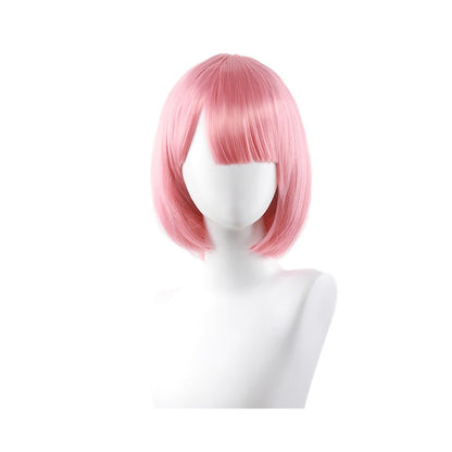 High-Quality Anime Ram Rem Cosplay Synthetic Hair 12-Inch Blue And Pink Short Halloween Daily Party Heat-Resistant Wig Natural