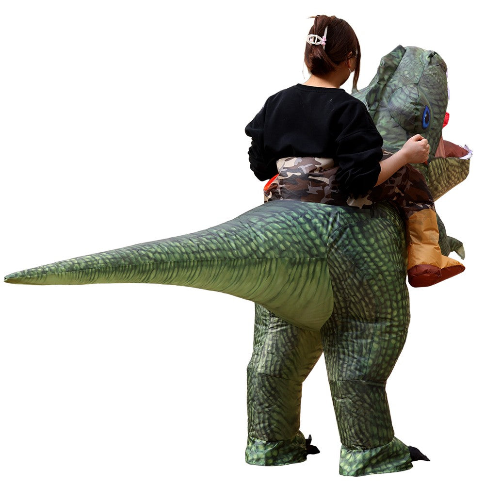 Animal Cartoon Riding Tyrannosaurus Rex Inflatable Costume Adult Children Chase Game Dinosaur Role Playing Halloween Party