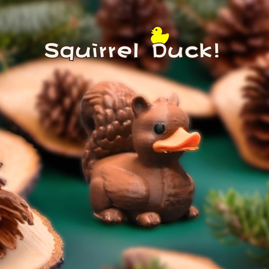 A creative squirrel and duck ornament for Christmas and holiday decoration.