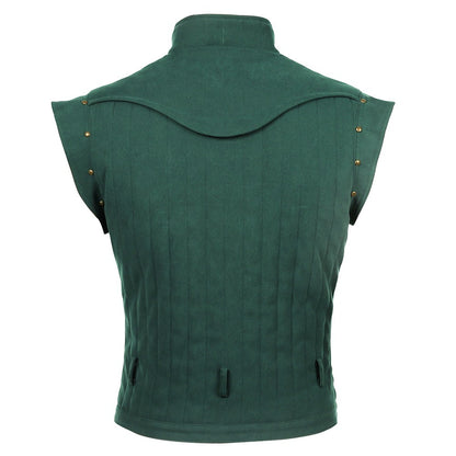 New prince role-playing rider fantasy costume adult dress uniform vest pants belt set green Halloween carnival costume