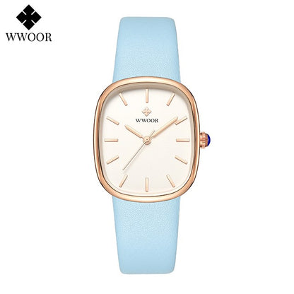 WWOOR New Reloj Fashion Women's Bracelet Watch Luxury Brand Elegant Dress Quartz Clock Waterproof Top Ladies Wristwatch Gift Box