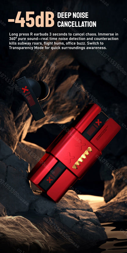 Zombiescat B10 -45dB ANC Earbuds Necklace Design Bluetooth 5.4 Earphone Boost Deep Bass Headphone with Active Noise Cancellation
