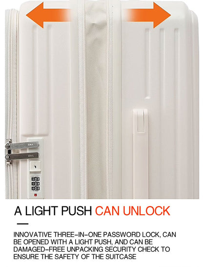 Large Capacity Expandable Suitcase Multi-Function Side Opening Luggage Boarding Case Cup Holder Shock-Absorbing Brake Wheels