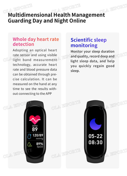 For Sports Smart Watch Music Control Fitness Calorie Track Bracelet Phone Message Remind Steps BT SmartWatch M8 Band