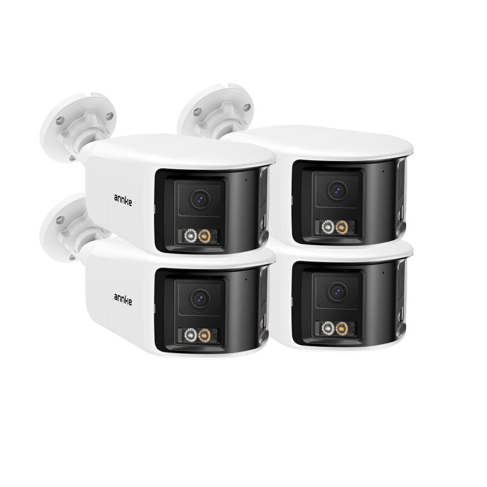 ANNKE 4K 8MP POE Surveillance Camera Dual Lens outdoor poe camera 1/2/4PCS Color Night Vision CCTV Video Security Camera For NVR