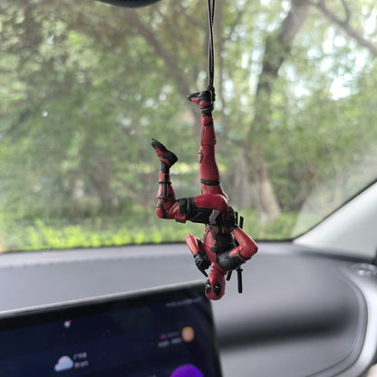 Deadpool Action Figures Ornaments Marvels Anime Car Rearview Mirror Pendant Bedroom Model Doll Hangings Decor Home Classic Toys