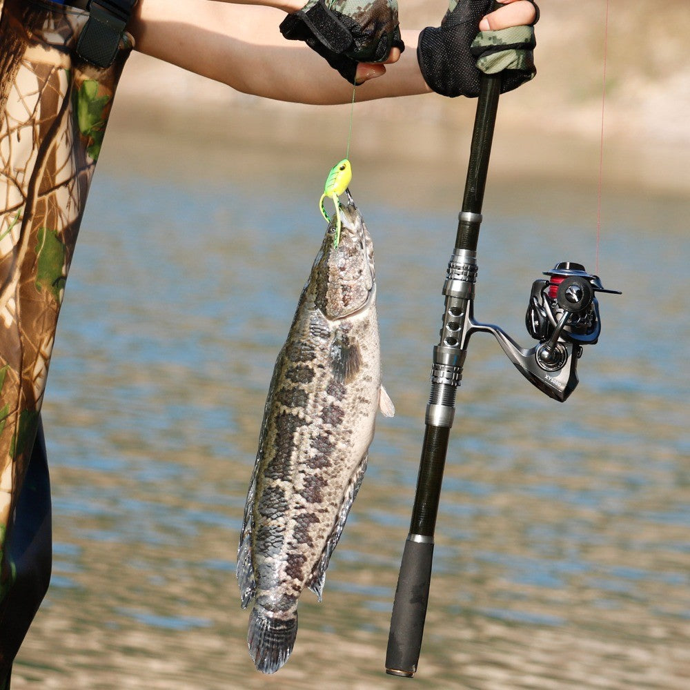 Kit Vara de Pesca Telescópica Sougayilang 1.8-2.7m e Carretilha de Pesca com Carretel de Alumínio de Alta Velocidade 5.1:1 com Linha de Pesca e Bolsa para Iscas