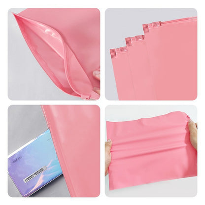 50pcs Customized Color Frosted Zipper Bags Home Travel Storage Bags Clothing Underwear Business Product Packaging Custom Logo