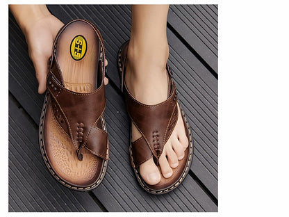 Sandals for men summer breathable and anti slip herringbone sandals dual-use for both external and soft soled men's beach shoes