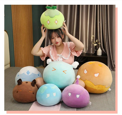 Genshin Slime Plush Throw Pillow Cute Genshin Impact Stuffed Cushio Sofa Decorative Throw Pillow Sleeping Back Cushion Decor
