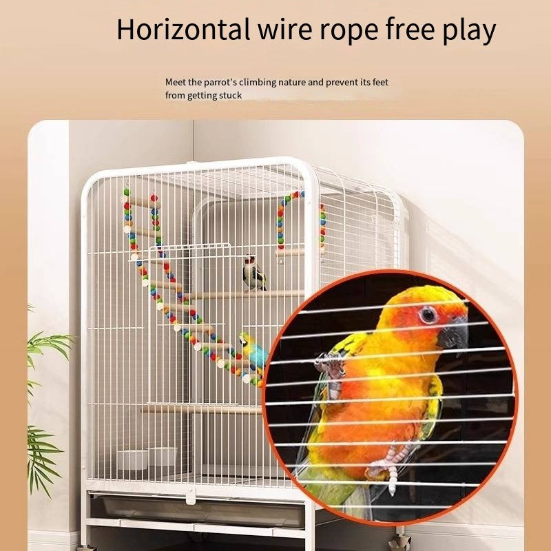 Gaiola de pássaros doméstica grande, luxuosa, para papagaio listrado, para aves grandes, gaiola de reprodução para canários