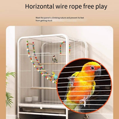 Gaiola de pássaros doméstica grande, luxuosa, para papagaio listrado, para aves grandes, gaiola de reprodução para canários
