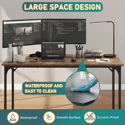 Escrivaninha de Computador de 39 Polegadas Versátil para Home Office, Estudo e Jogos, Design Moderno Minimalista com Estrutura de Metal Resistente, Fácil de Montar