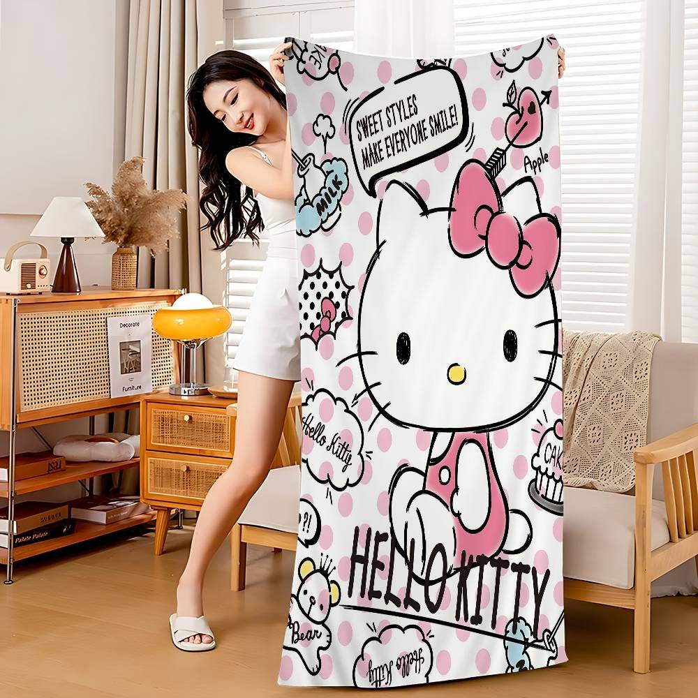 Kawaii H-Hello Kitty Microfiber Beach Towel Absorbent Quick Dry Soft Yoga Swimming Resort Mountain Climbing Towel