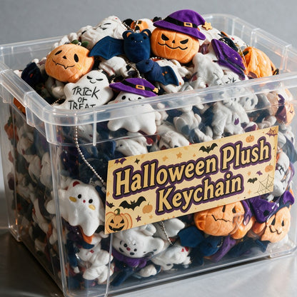 Funny Halloween Plush Keychain Pumpkin Head Kawaii Cartoon Plush Pendant Decoration Soft Furry Bag Pendant Gift Giving