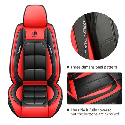 2PCS Car seat covers, waterproof PU full leather fully wrapped muscle seat cushion covers, wear-resistant, soft and comfortable