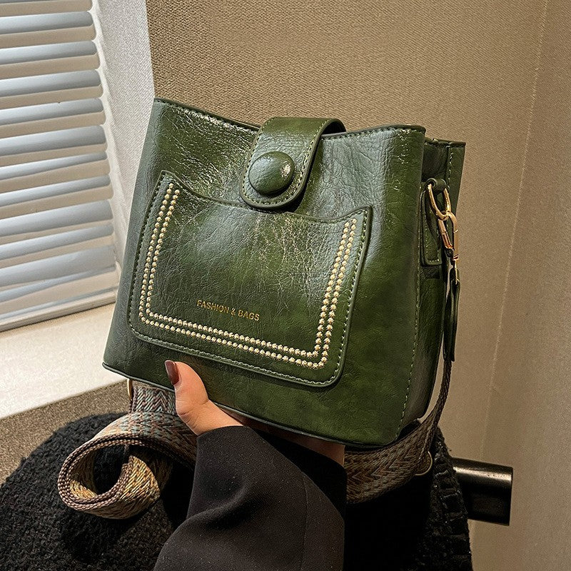 PU Shoulder Bag Multi-pocket Design Zipper and Buckle Opening Design Fashionable Versatile Messenger Bag