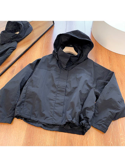 Mumaroho 2025 Autumn Winter Women Windbreaker Jacket Windproof Solid Long Sleeve Outdoor Sport Hooded Thin Coat Jacket For Women