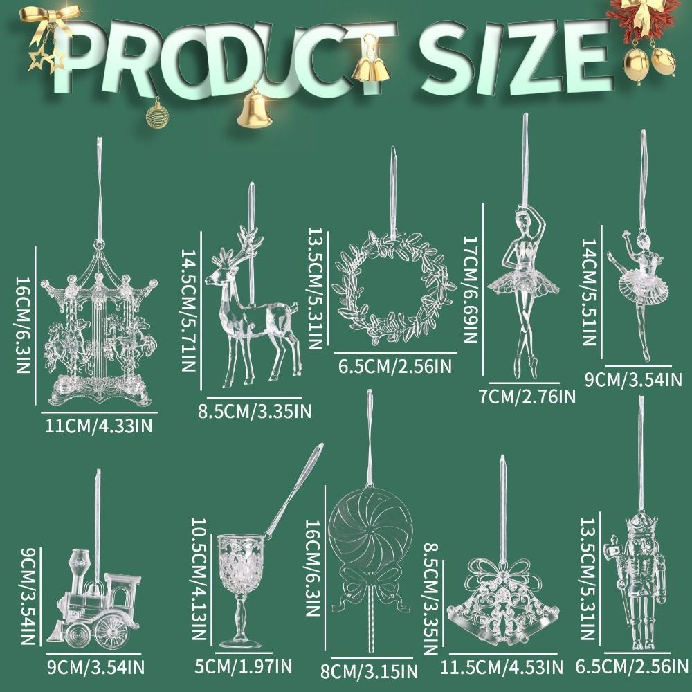 Acrylic Acrylic Christmas Pendants Transparent Clear Simulation Transparent Tree Hangings Hanging Pendant Crystal