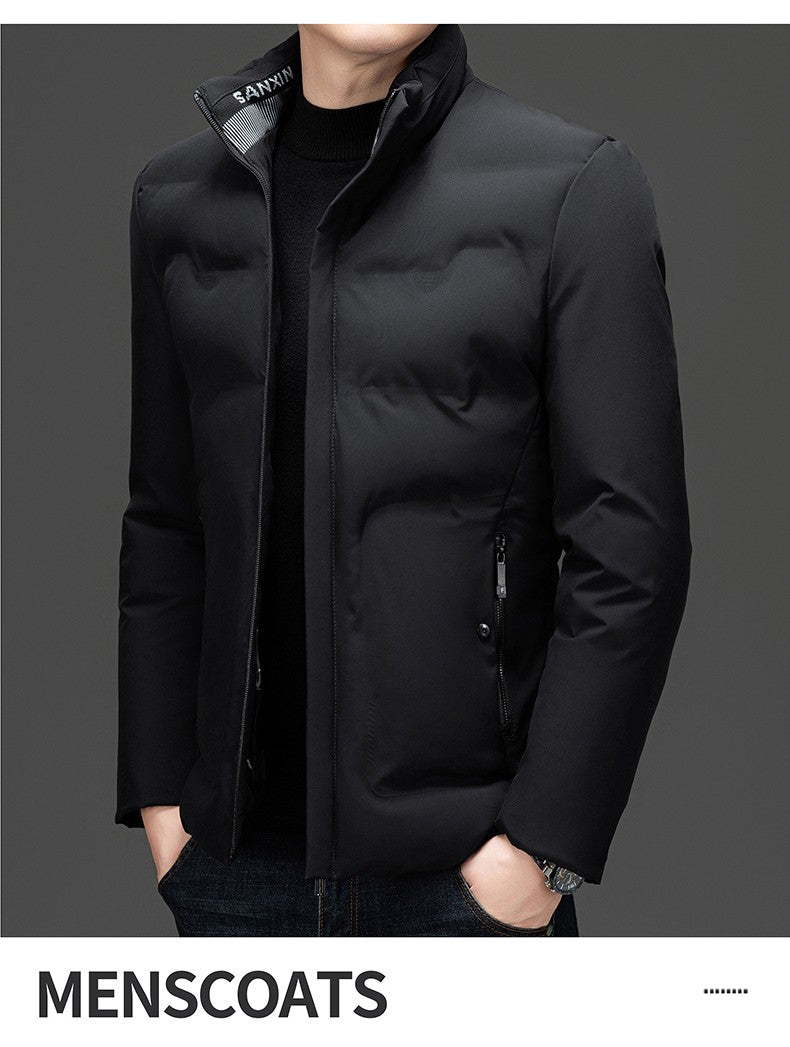 Top Grade ??????Men's Stand Collar Parka Jacket Windbreaker Coats Bubble Puffer Outerwear for Young Adults?????????????????