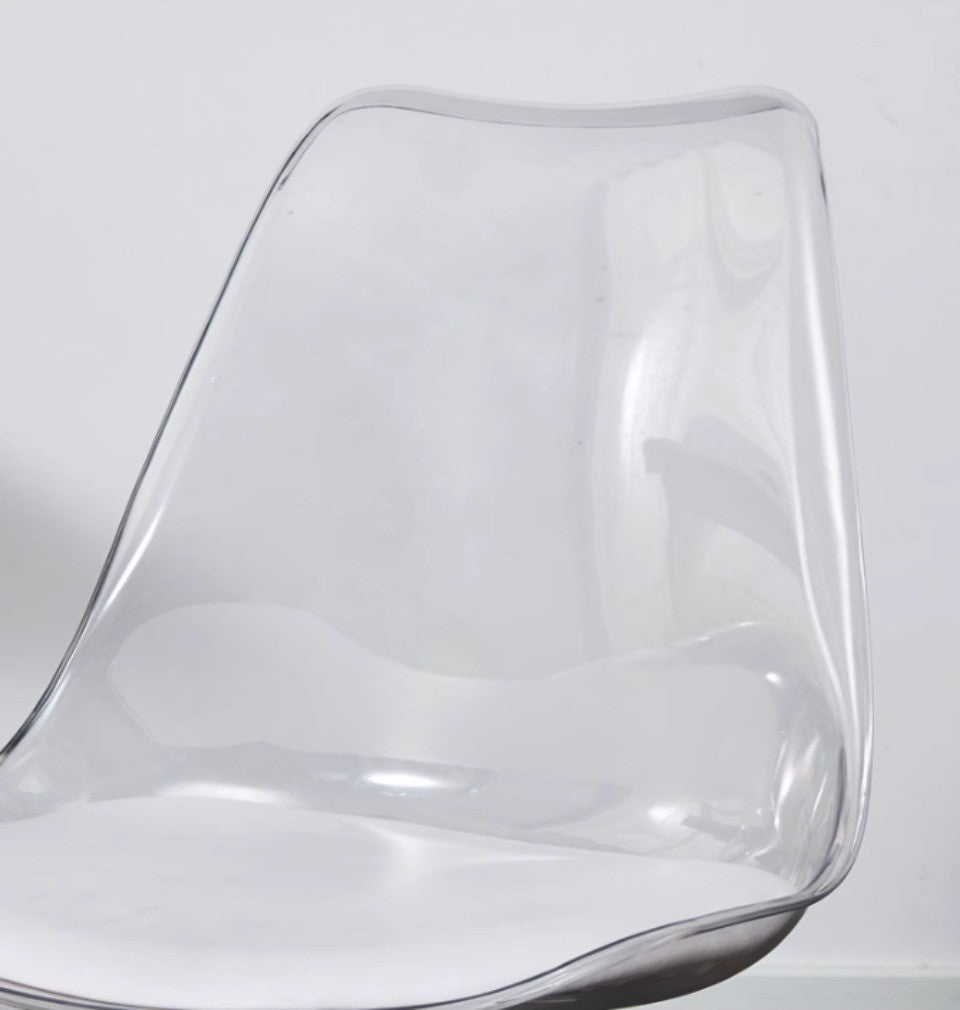 Rotating Computer Chair Dressing Transparent Plastics Elevated Move Rotating Chair Writing Desk Home Bedroom Desk Office Chair