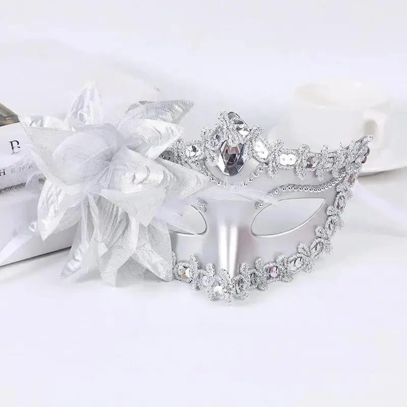 2026 Halloween Lace Half Face Mask Lily Flower Sexy Princess Cosplay Mask Party Dress Up Wearing Accessories