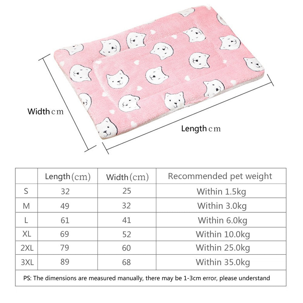 Tapete para Cães Pequenos Fofo, Dupla Face, Quente de Inverno, Sofá Cobertor para Gatos de Médio Porte, Almofada para Cama de Filhotes Macia, Acessórios para Cama de Animais de Estimação